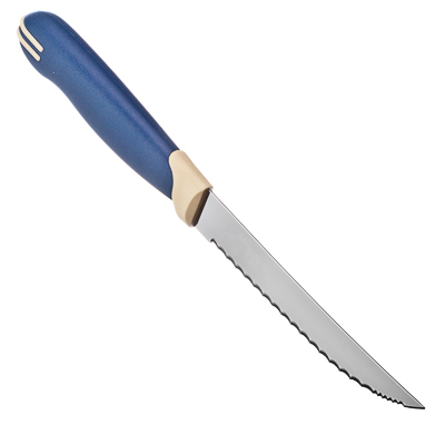 Нож нержавеющая сталь TRAMONTINA Multicolor кухонный с зубцами 12,7см, цена за 2шт. (871-568) (6)
