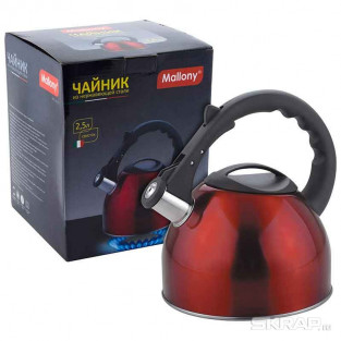 Чайник 2,5л MALLONY MAL-042-R (красный) со свистком