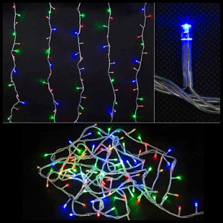 Электрогирлянда светодиодная LED100-5-MC (прозрачный шнур) (101936)