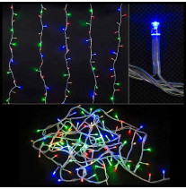 Электрогирлянда светодиодная LED100-5-MC (прозрачный шнур) (101936)