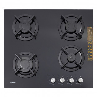 Поверхность газовая SIMFER H60N40B416 черное стекло