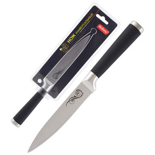 Нож нержавеющая сталь MALLONY с прорезиненной рукояткой MAL-05RS универсальный, 12,5 см